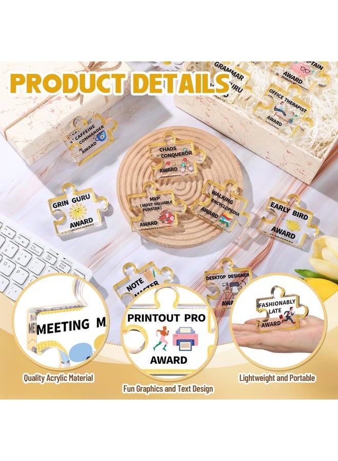 Cinnvoice 25 Pcs Acrylic Awards Trophies Bulk Set Motivational Printed Office Awards Funny Office Team Gifts Trophy for Employee Appreciation, Recognition, Events (Puzzle) - Image 3
