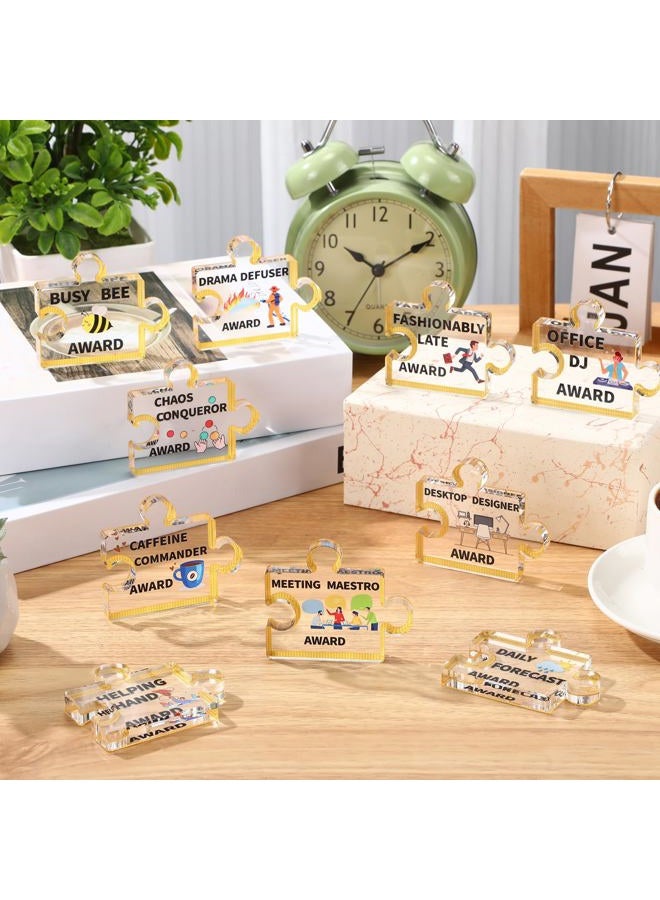 Cinnvoice 25 Pcs Acrylic Awards Trophies Bulk Set Motivational Printed Office Awards Funny Office Team Gifts Trophy for Employee Appreciation, Recognition, Events (Puzzle) - Image 4