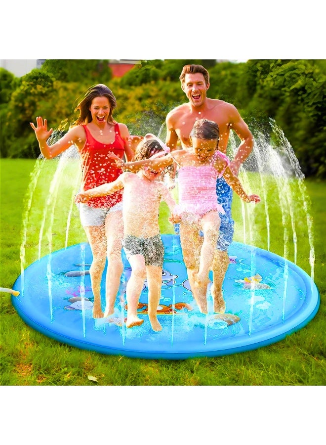 Chase Up Kids Splash Pad, 100 cm Ocean Theme Water Play Mat, BPA-Free PVC Sprinkler Pad - Image 4