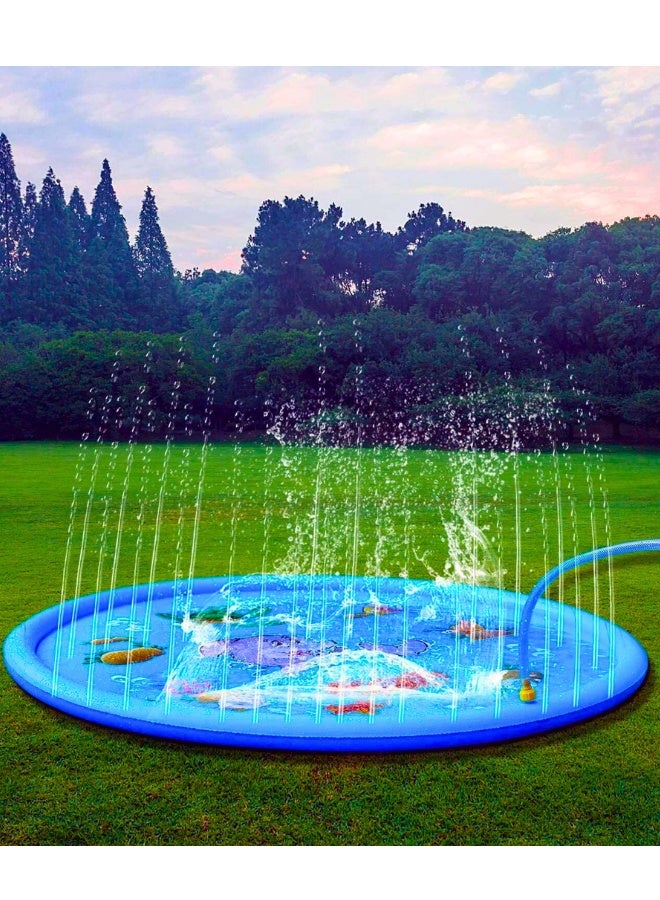 Chase Up Kids Splash Pad, 100 cm Ocean Theme Water Play Mat, BPA-Free PVC Sprinkler Pad - Image 5