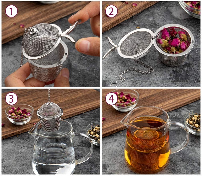 XACA Premium Stainless Steel Tea Infuser for Cup & Kettle | Reusable Green Tea Strainer, Loose Leaf Tea Filter Ball | Perfect Diwali Gift for Tea Lovers | Brew Loose Spices Seasonings - Image 4