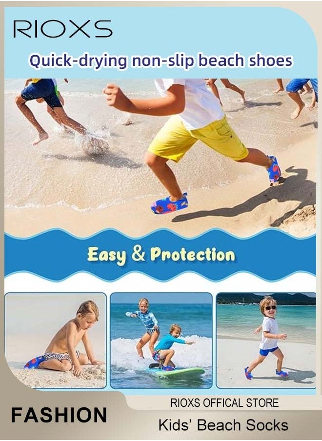 RIOXS - Kids Water Shoes Beach Socks, Toddler Baby Girls Boys Barefoot, Quick-Dry Non-Slip Swim Socks, Quick-Dry Non-Slip Diving Socks, Sports Shoes For Kid In Beach Swimming Pool Water Park - Image 1