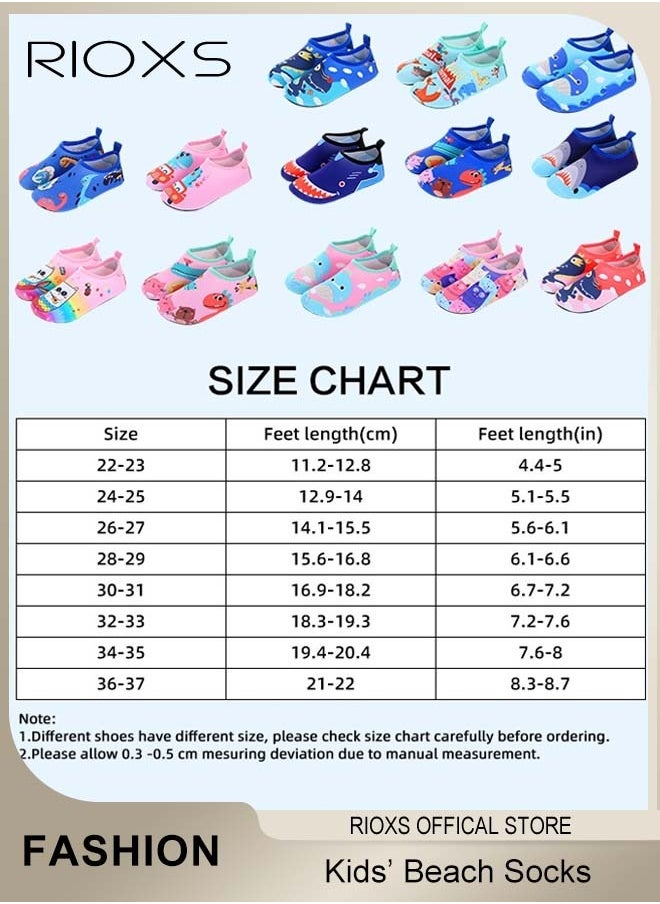 RIOXS - Kids Water Shoes Beach Socks, Toddler Baby Girls Boys Barefoot, Quick-Dry Non-Slip Swim Socks, Quick-Dry Non-Slip Diving Socks, Sports Shoes For Kid In Beach Swimming Pool Water Park - Image 1