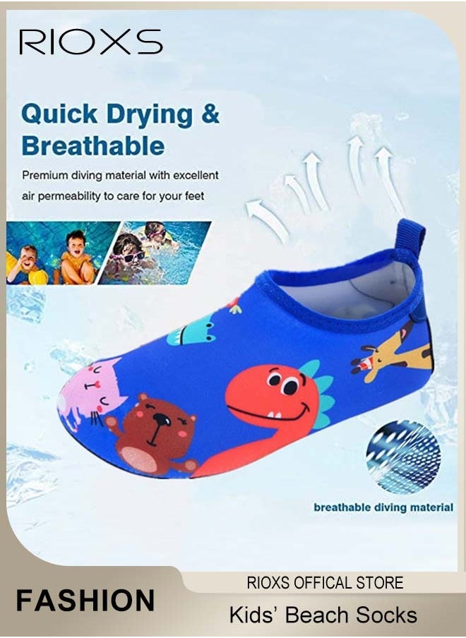 RIOXS - Kids Water Shoes Beach Socks, Toddler Baby Girls Boys Barefoot, Quick-Dry Non-Slip Swim Socks, Quick-Dry Non-Slip Diving Socks, Sports Shoes For Kid In Beach Swimming Pool Water Park - Image 1