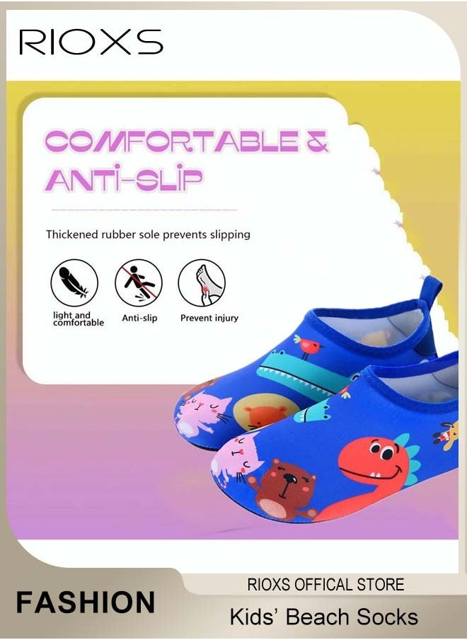 RIOXS - Kids Water Shoes Beach Socks, Toddler Baby Girls Boys Barefoot, Quick-Dry Non-Slip Swim Socks, Quick-Dry Non-Slip Diving Socks, Sports Shoes For Kid In Beach Swimming Pool Water Park - Image 1