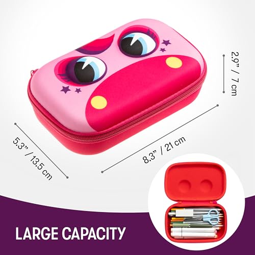 ZIPIT Pony Pencil Box for Girls, Large Capacity Cute Pencil Case for School, Stationery Organizer Box, Pink - Image 2