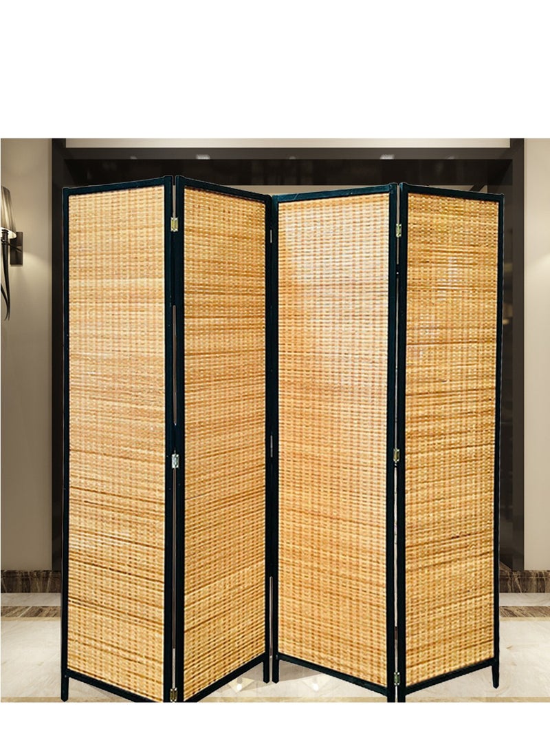 Generic 𝐅𝐅𝐃 175x195cm Wooden Room Divider with Foldable Panels | Freestanding Privacy Screen for Living Room, Bedroom, Office & Study | Lightweight Natural Finish Partition  - Image 1