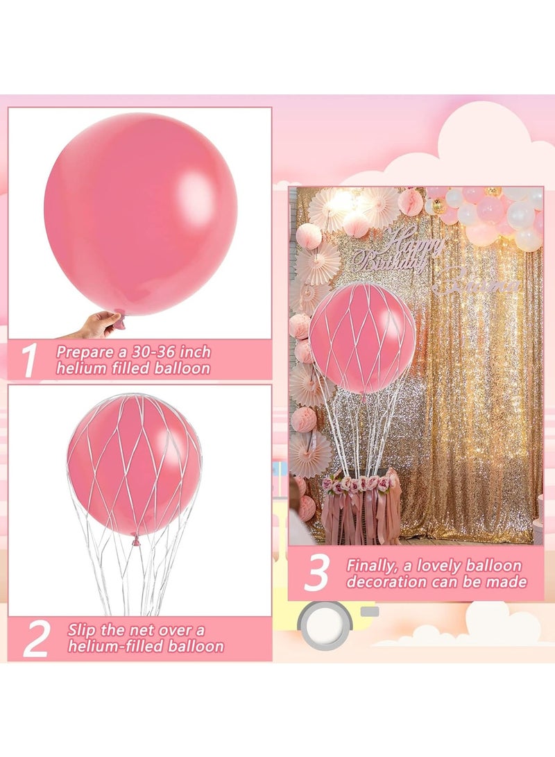 Zikra 8 Pcs Hot Air Balloons Net, 36'' Hot Air Balloon Arrangement Net, Without Balloon Hot Air Balloon Decorations for Centerpiece Photo Props Baby Shower Weddings Birthdays Party Home Decor - Image 2