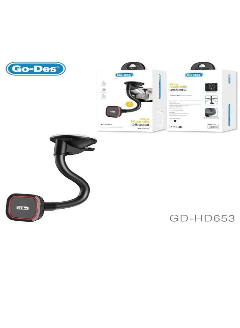 جو-ديز حامل هاتف مغناطيسي للسيارة Go-Des لزجاج السيارة والتابلوه GD-HD653 - Image 2