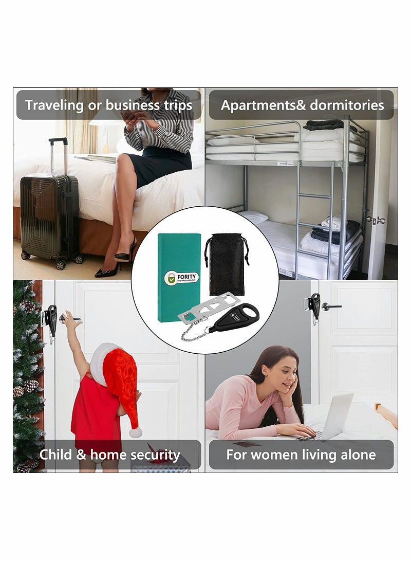 Travel Door Lock Security Latch for Home and Hotel Safety, Extra Portable Locks for Traveling and Airbnb - Image 2
