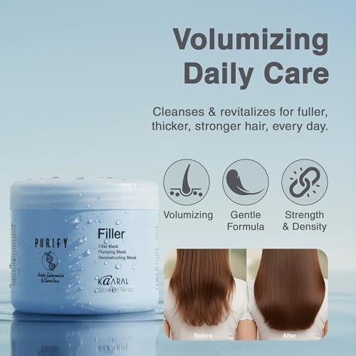 Kaaral Purify Filler Hair Mask Deep Conditioning and Moisturizing Treatment for Dry Damaged or Color Treated Hair Hydrating and Nourishing Formula for All Hair Types 500ml - Image 3