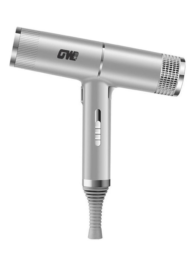 NIBEMINENT Hair Dryer With 3 Nozzles Silver - Image 1