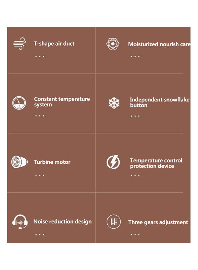 NIBEMINENT Hair Dryer With 3 Nozzles Silver - Image 4