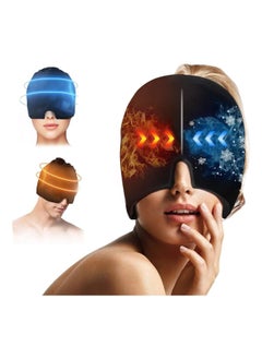 Hihonor Headache Relief Hat, Ice Gel Headache Migraine Relief Hat, Cold Hot Therapy Headache Relief Cap for Puffy Eyes, Tension, Sinus & Stress Relief (Black)  - Image 1
