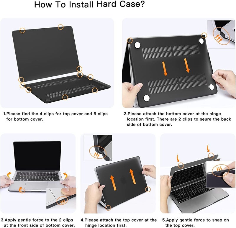 Moca حافظة موكا لجهاز ماك بوك إير 13.6 بوصة (M4 A3240، M3 A3113، M2 A2681) مع خاصية التعرف على بصمة الإصبع، إصدارات 2025 2024 2022 – غلاف حماية بلاستيكي صلب لجهاز لابتوب M2 M3 M4 إير 13 (وردي/أزرق) - Image 4