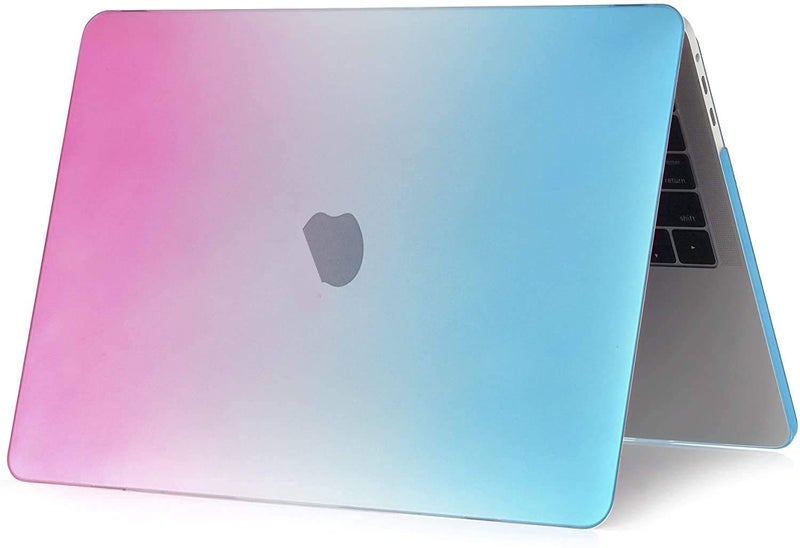 Moca حافظة موكا لجهاز ماك بوك إير 13.6 بوصة (M4 A3240، M3 A3113، M2 A2681) مع خاصية التعرف على بصمة الإصبع، إصدارات 2025 2024 2022 – غلاف حماية بلاستيكي صلب لجهاز لابتوب M2 M3 M4 إير 13 (وردي/أزرق) - Image 3