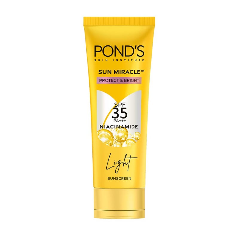 PONDS PONDs Sun Miracle Spf 35 Pa Light Sunscreen For All SkinProtect Bright With Niacinamide Prevent Fade Dark Patches Lightweight No White Cast 50G1 Count - Image 1