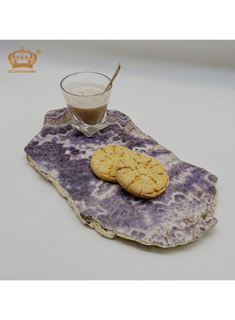 Marble Stone Tray with Golden touch boarders White Marble Decorative Tray Perfume Tray Marble Serving Tray Candle Tray - Image 1