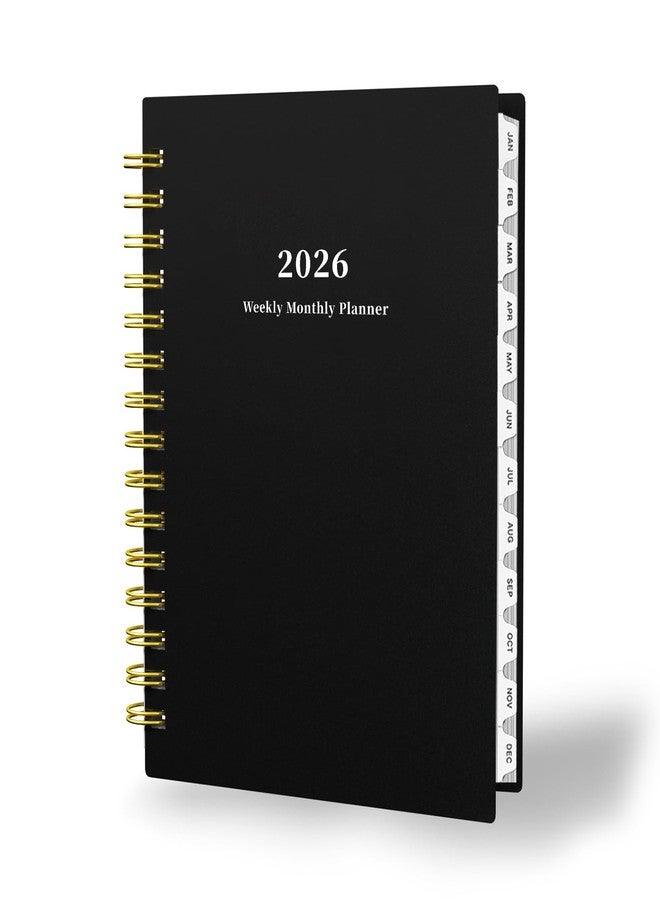 Ymumuda 2026 Planner, Daily Weekly and Monthly Planner，Jan 2026 - Dec 2026, 8.4" x 6.3", 2026 Calendar Planner Book with Tabs, Spiral Notebook with Inner Pocket for Office Home School Supplies - Image 1