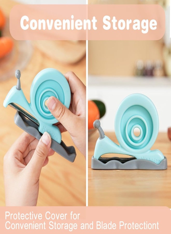 Kibbidea Vegetable Peeler, Kids Potato Fruit Peeler for Kitchen with Cut-proof Glove, Kids Cute Kitchen Accessories (Blue) - Image 5