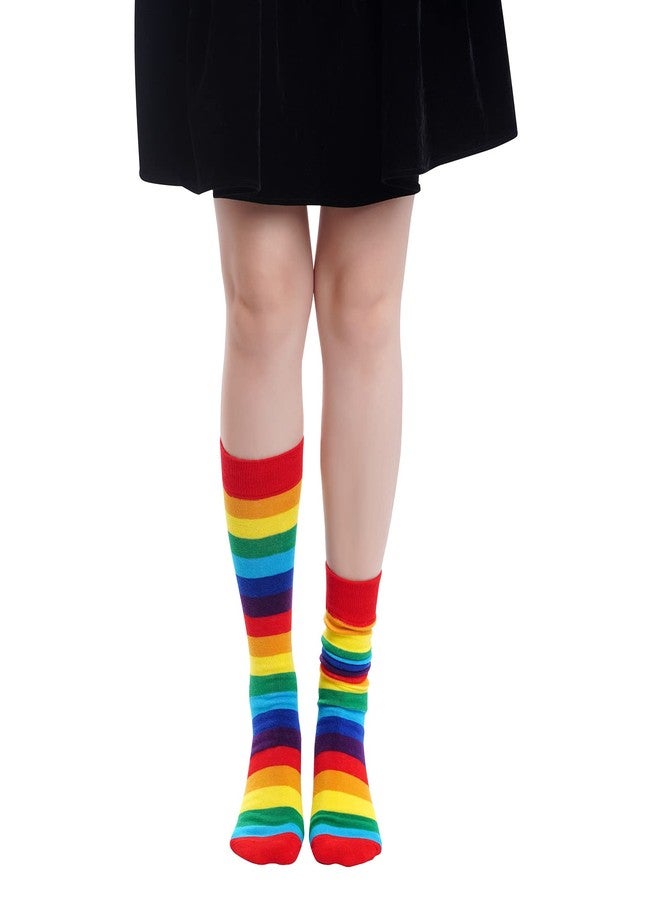 Topbuti 3 Pairs Cotton Rainbow Socks Colorful Striped Knee High Socks LGBTQ Gay Pride Socks for Women Men - Image 5