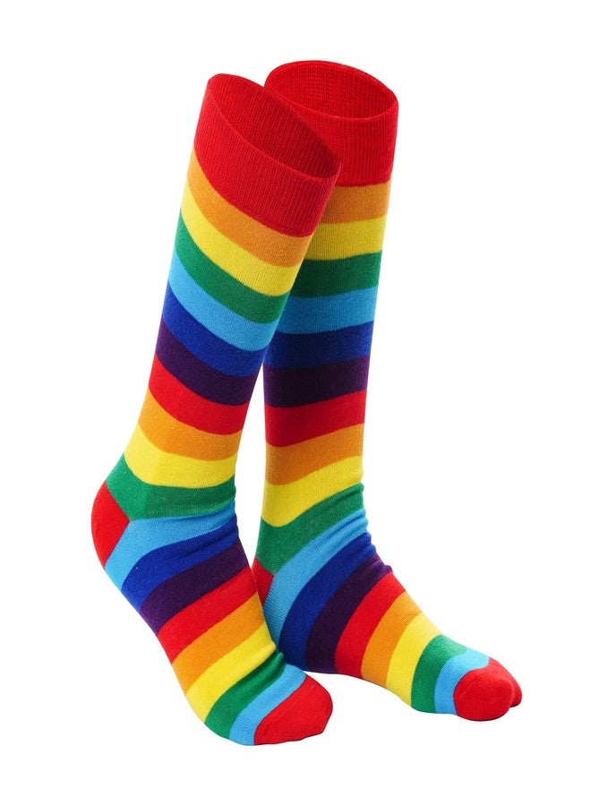 Topbuti 3 Pairs Cotton Rainbow Socks Colorful Striped Knee High Socks LGBTQ Gay Pride Socks for Women Men - Image 4