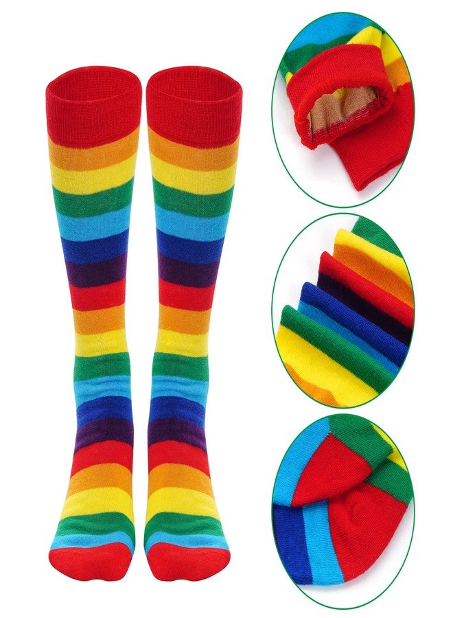 Topbuti 3 Pairs Cotton Rainbow Socks Colorful Striped Knee High Socks LGBTQ Gay Pride Socks for Women Men - Image 3