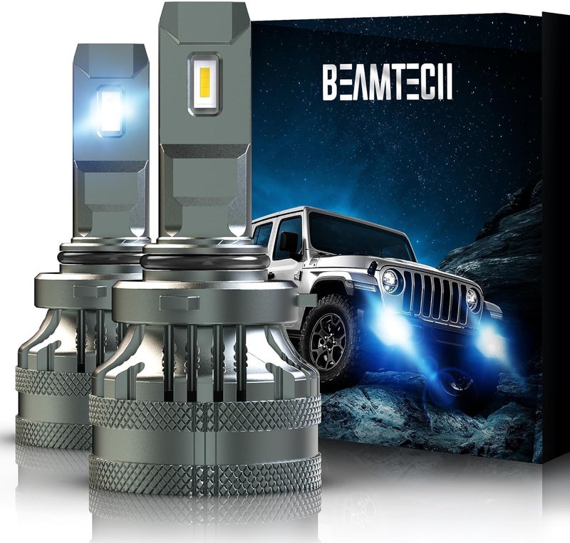 BEAMTECH 90/06 Bulbs, G-XP Chips Canbus Ready Fog Light 600% Brighter 6500K Xenon White 360 Degree Lighting Plug N Play, Pack of 2 - Image 1