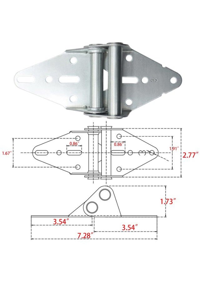 Wulankd 2 Packs Galvanized Garage Door Hinges - Heavy Duty 14 Gauge Steel, Suitable for Residential/Light Commercial Garage Door Replacement (#3) - Image 5