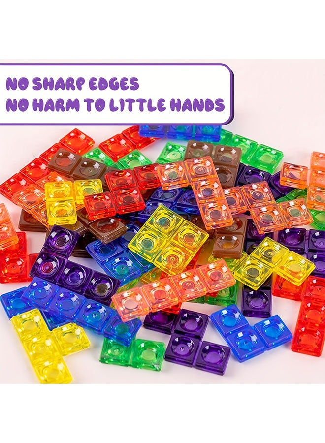 Wooden Blocks Puzzle Brain Teasers Toy, Intelligent Colorful 3D Plastic Blocks Game with Vertical Wood Frame Game Board, Tangram Educational Montessori Toys Gift for Kids Age 4-8 Years Old - Image 5