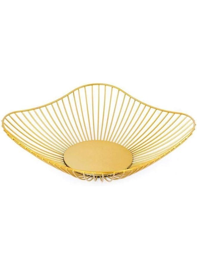 BS B&S Golden Wire Fruit Basket 26*26*6cm – Elegant Metal Storage Basket for Fruits, Vegetables, and Decorative Items – Durable, Stylish Home & Kitchen Organizer – Modern Gold Finish - Image 3