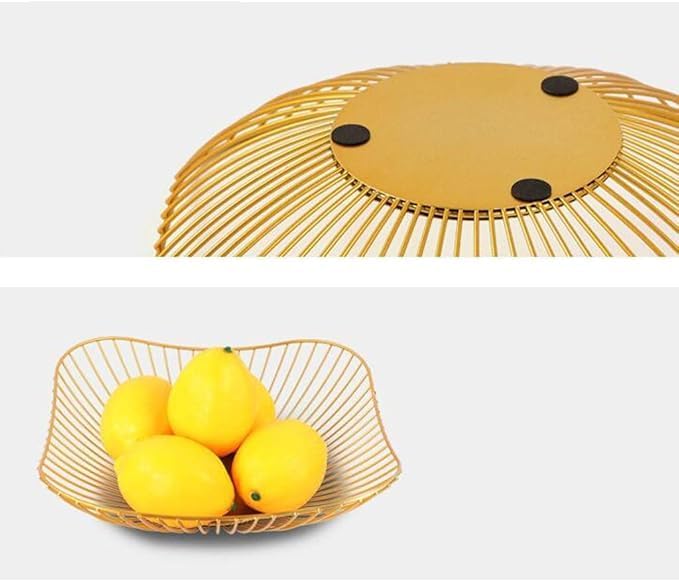 BS B&S Golden Wire Fruit Basket 26*26*6cm – Elegant Metal Storage Basket for Fruits, Vegetables, and Decorative Items – Durable, Stylish Home & Kitchen Organizer – Modern Gold Finish - Image 5