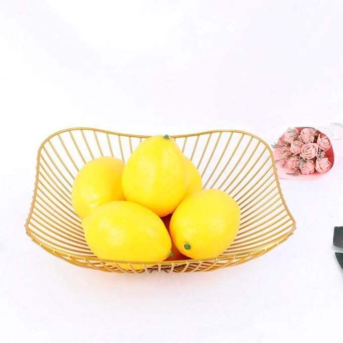BS B&S Golden Wire Fruit Basket 26*26*6cm – Elegant Metal Storage Basket for Fruits, Vegetables, and Decorative Items – Durable, Stylish Home & Kitchen Organizer – Modern Gold Finish - Image 2