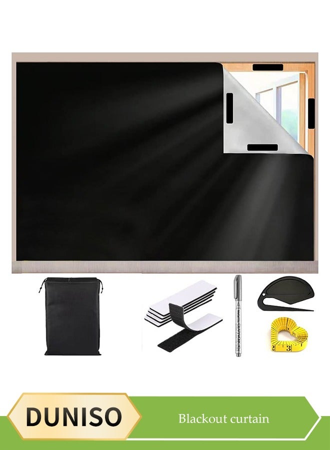 DUNISO Blackout curtains, portable home Oxford cloth curtains, travel light blocking curtains, sound and heat insulation, with accessories, suitable for bedrooms, living rooms, travel, 1.5 * 2m - Image 1