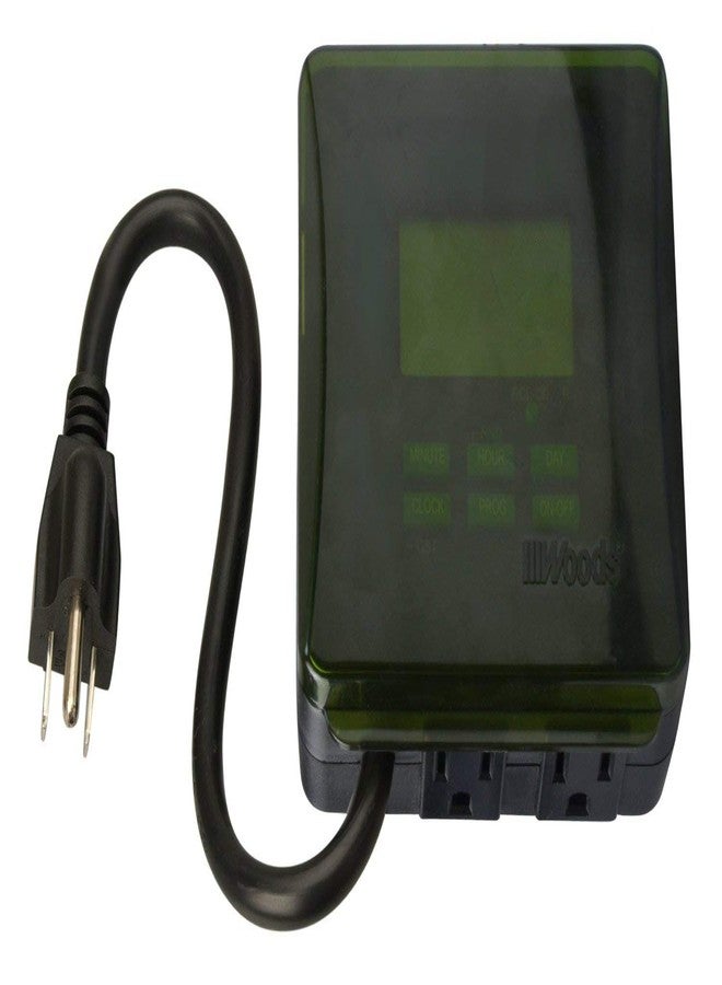 Woods 50015WD Outdoor 7-Day Heavy Duty Digital Plug-in Timer, 2 Grounded Outlets, Weatherproof, Perfect for Automating Holiday/Christmas Lights, 3/4 Horse Power, Energy Saving Precision Programming - Image 4