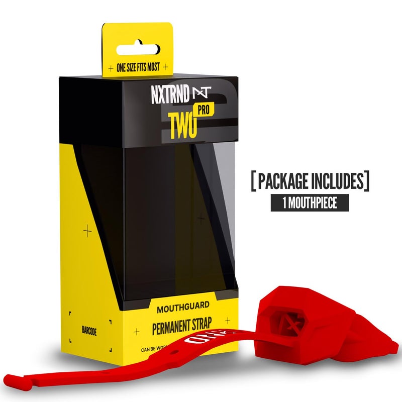 NXT NXTRND Nxtrnd Two Pro Football Mouth Guard  Permanent Strap  Fits Adult & Youth (Red) - Image 4