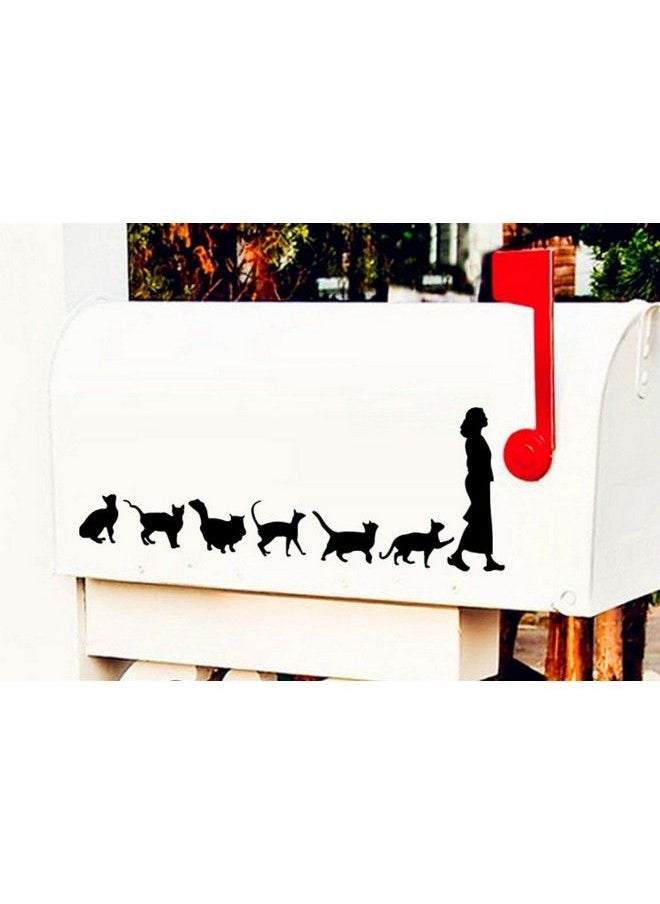 Adam Victor Removable Switch Sticker 2 Pcs Lovely Girl And Cats Cartoon Wall Sticker Light Switch Decor Decals Family Diy Kids Bedroom Office Home Car Decoration  - Image 3