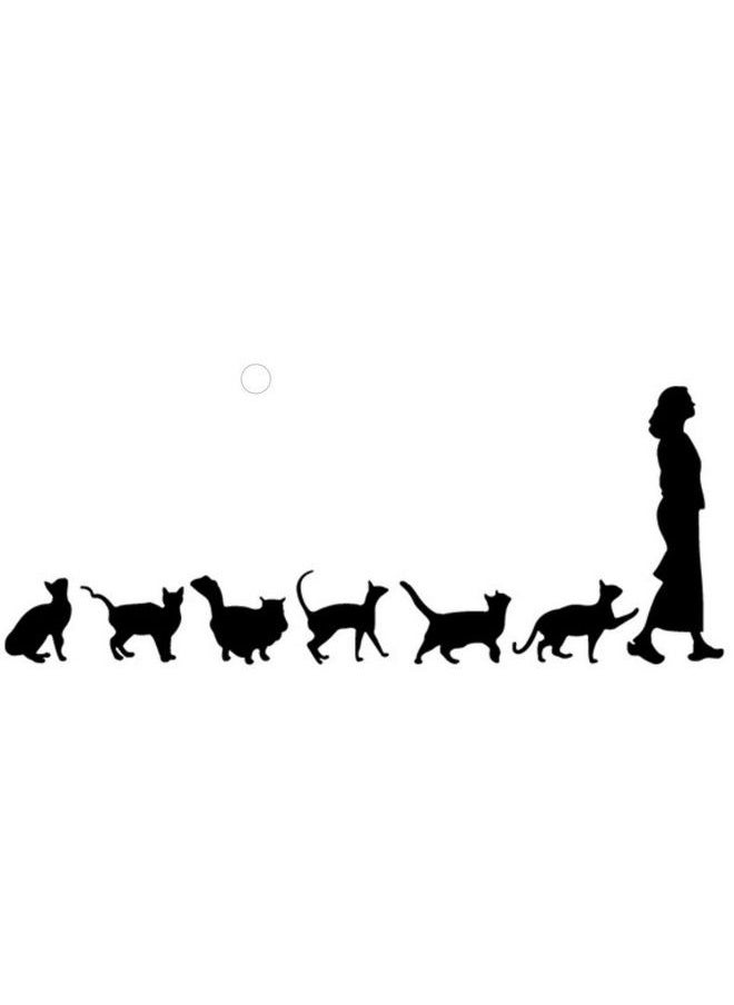 Adam Victor Removable Switch Sticker 2 Pcs Lovely Girl And Cats Cartoon Wall Sticker Light Switch Decor Decals Family Diy Kids Bedroom Office Home Car Decoration  - Image 2