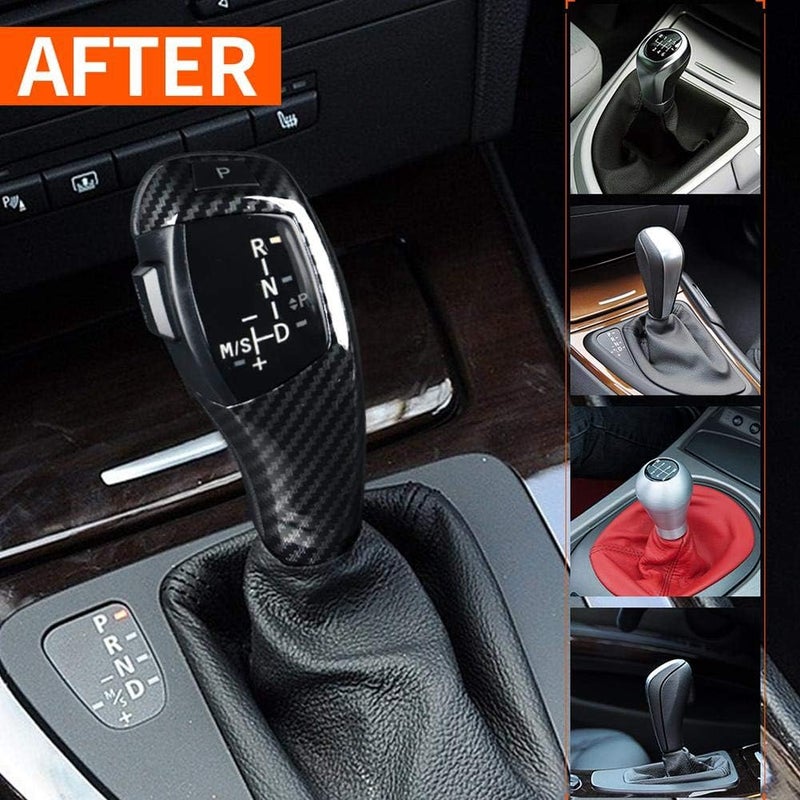 woobles Gear Shift Knob Head Shift Lever, LHD Automatic LED Gear Shift Knob Retrofit Kit for E90 E92 E84 E89 for F30 Style (Carbon Pattern) Carbon pattern - Image 4