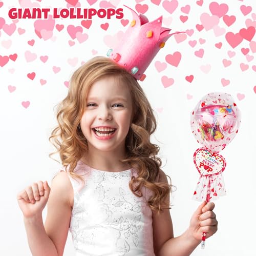 POPGIFTU Valentine Classroom Exchange Gifts for Kids 28 Pack LollipopShaped Stationery with Cards Pencils Erasers Rulers Stickers for Boys and Girls Party Favors for School - Image 5