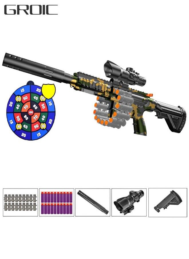 GROIC مسدس لعبة M416 رصاصات ناعمة، لعبة مسدس تفجير رغوي، ألعاب الرماية رشاش ألعاب M416 مسدس رصاص ناعم مع رصاصة إيفا الناعمة وملحقاتها  - Image 1