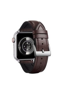 Leather Strap Compatible with Apple Watch 49mm 45mm 42mm Silicone Inner Wax Leather Strap Compatible with Apple Ultra/Ultra 2 SE SE2 Series 9/8/7/6/5/4/3/2/1