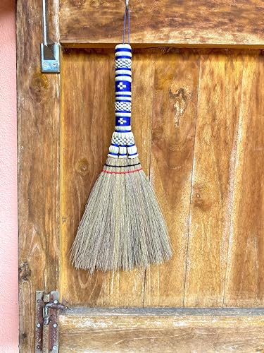 AW BROOMS Small Corn Wisk Brush Broom 11 Inch Indoor Heavy Duty Multi Surface Hard & Soft Floor Home Office Cleaning Tool Supplies 100% Handmade for Household Sweeping Indoor Outdoor (staw Soft Broom) - Image 5