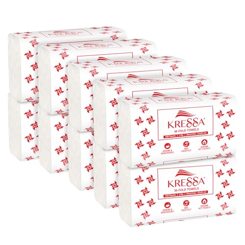 Kressa M Fold Tissue Paper Hand Towels (10 x 150 = 1500 Hand Towels) (Pack Of 10) - Image 1