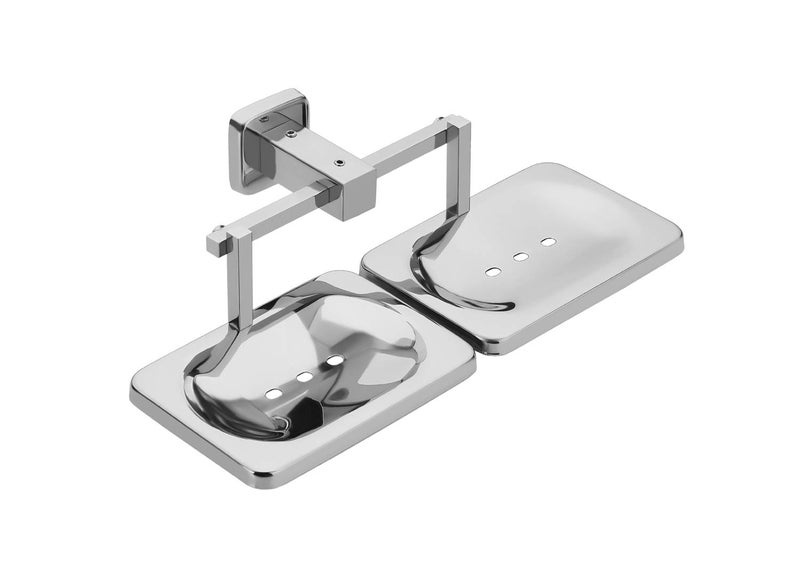 Handy Stainless Steel Bathrooms Accessories Double Soap Dish | Soap Holder Holder 2 in 1 Soap Case - Image 1