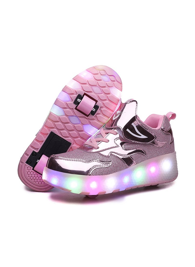 Loquat LED Flash Light Sneaker Skate Shoes with Wheels Roller Skates Shoes for Kids - Image 1