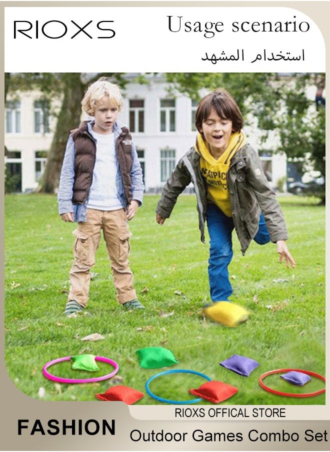 RIOXS Outdoor Games Combo Set for Kids Outdoor Yard Lawn Game Soft Plastic Cones Bean Bags Ring Toss Game Gift for Indoor or Outdoor Birthday Party  - Image 3