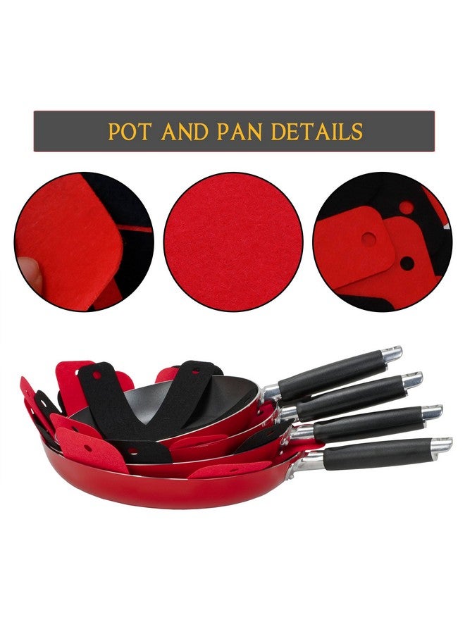 SAVINA Savina Pot & Pan Protectors - Big Different Sizes (16" 15" 14" 12") - Set of 8 - Material Felt, Cookware Protectors, Keep Kitchenware of Scratches and Avoid Clatter, Divider Pads  - Image 2