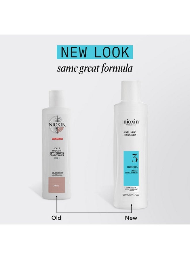Nioxin System 3 Scalp + Hair Thickening Conditioner | For Colored, Dry, & Damaged Hair with Light Thinning | Maintain Vibrant Color | Strengthen & Nourish with Niacinamide & Biotin | 10.1 Fl Oz - Image 2