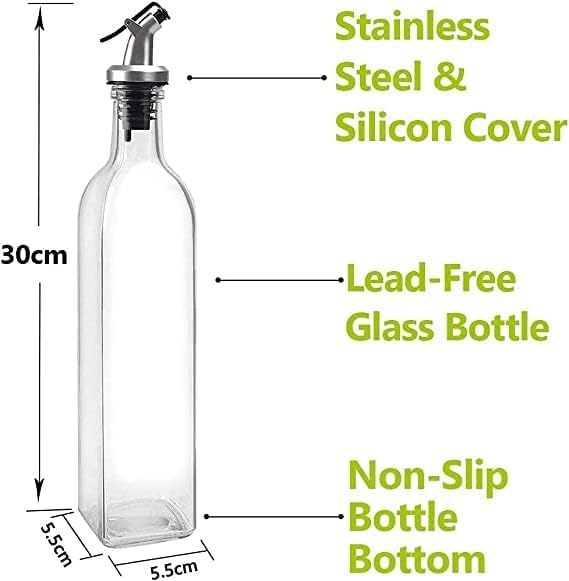 RAVIZAA 500 ml Cooking Oil or Vinegar Dispenser Transparent Single Bottle 500mlset of1 - Image 2
